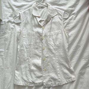 Loro Piana White Sleeveless Top Size IT 38